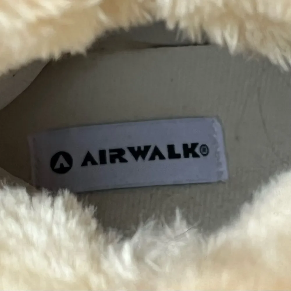 Air Walk Women's Mid Calf Boots Brown/Beige Size 7.5 Faux Fur Trim